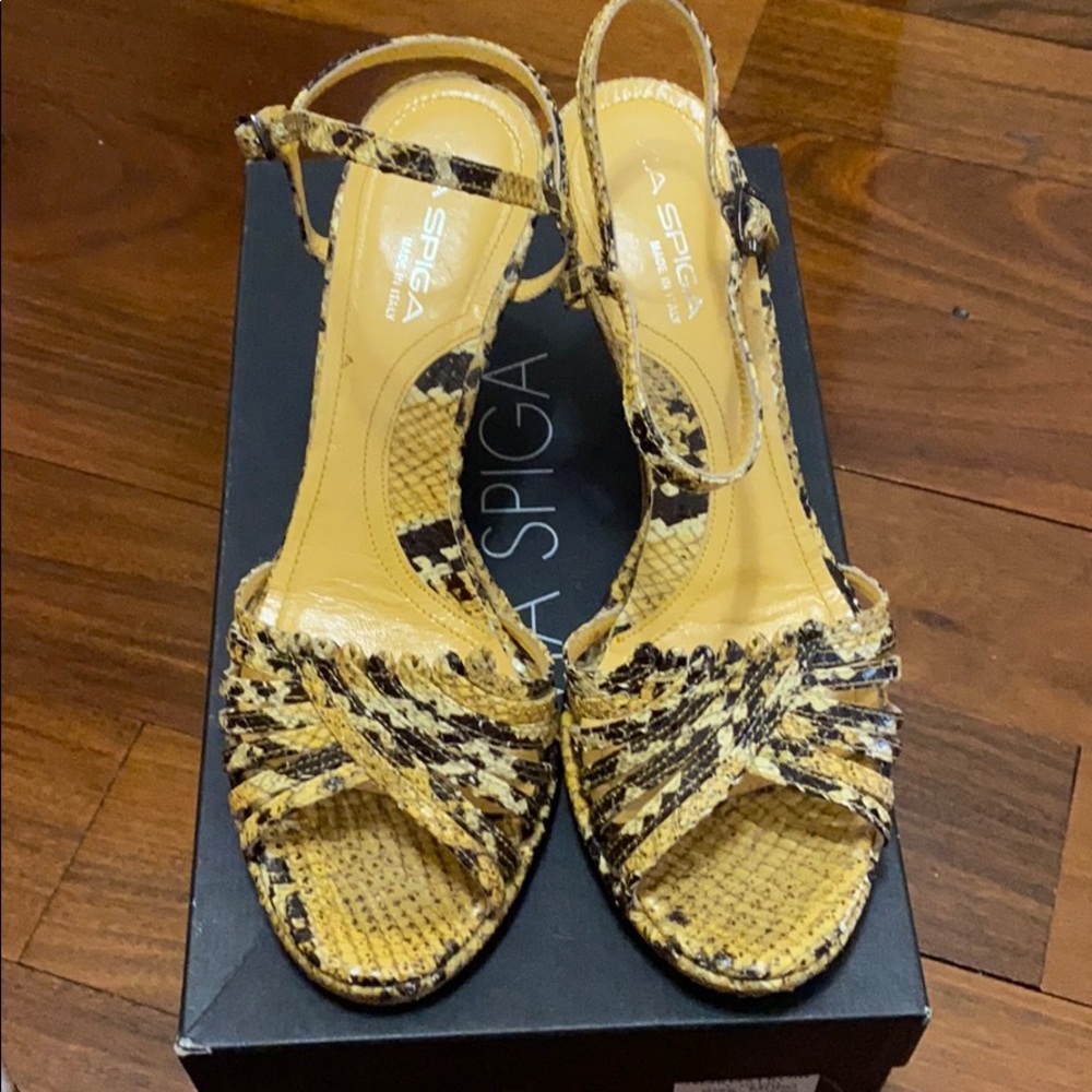 Via Spiga Python Leather Sandals - image 1